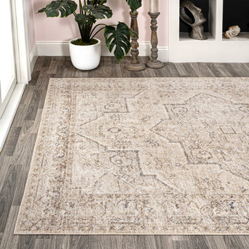Koda Vintage Native American Medallion Machine-washable Area Rug